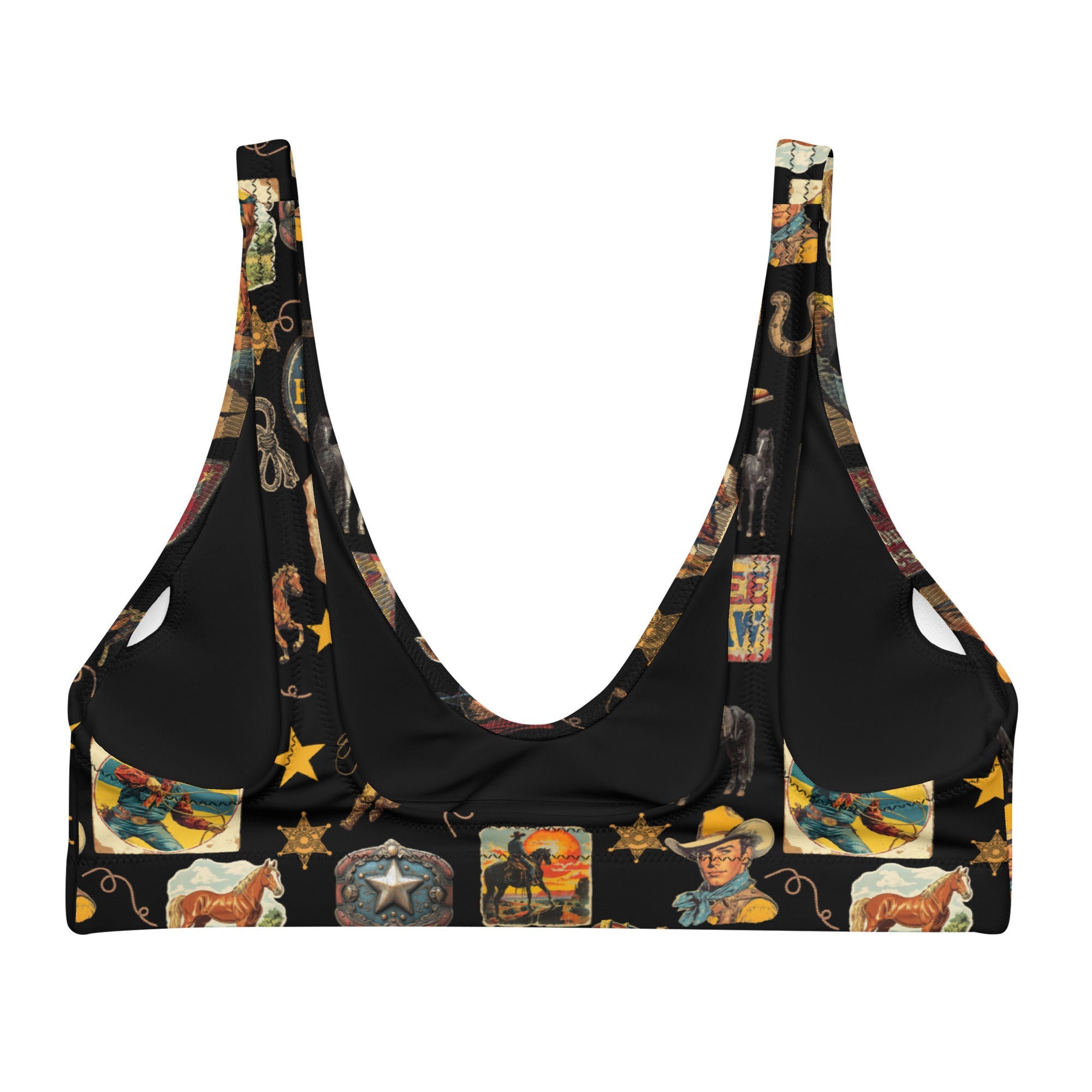 Baha Ranch Yeehaw Vintage Cowboy Collage Bikini Top by Baha Ranch Western Wear - product image 4