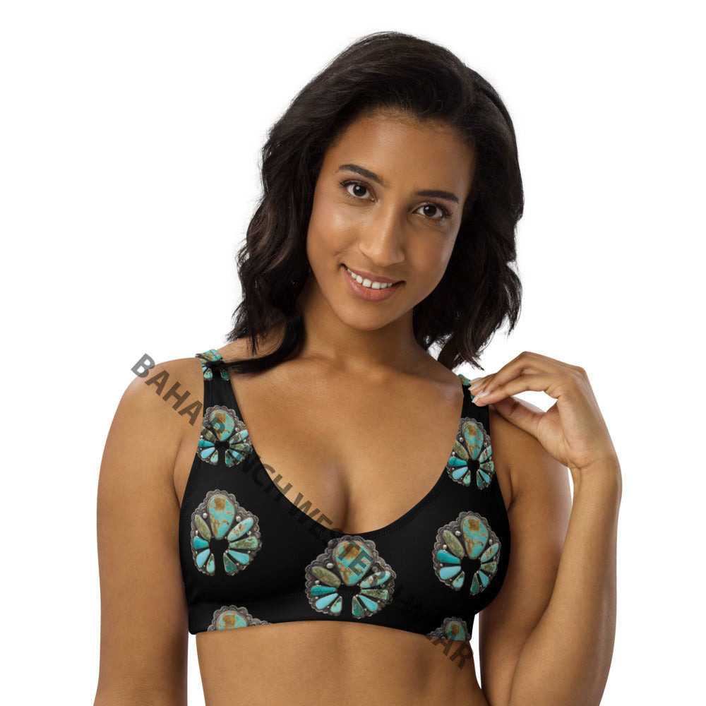 Yeehaw Black Turquoise Naja Bikini Top by Baha Ranch Western Wear - product image 3