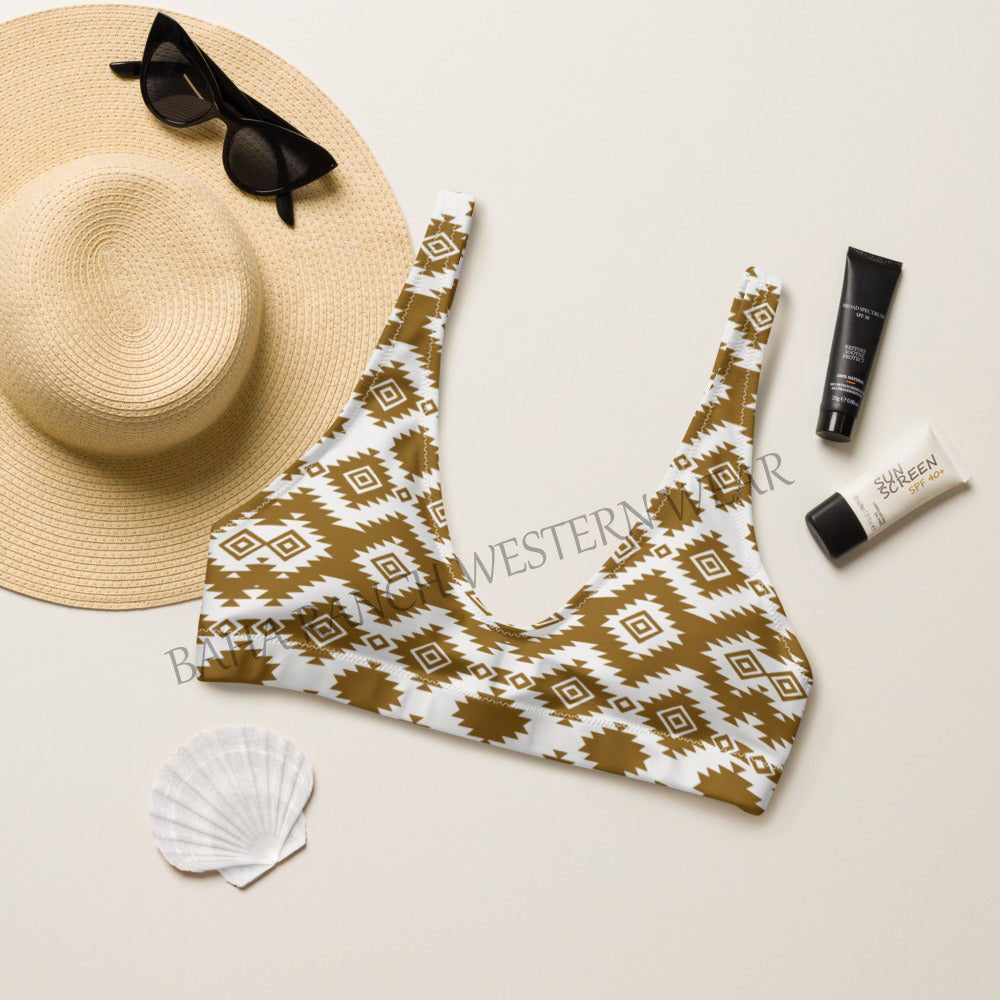 Baha Ranch Yeehaw Brown Aztec Bikini Top by Baha Ranch Western Wear