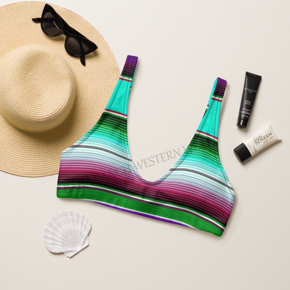 Baha Ranch Yeehaw Aqua Serape Bikini Top by Baha Ranch Western Wear