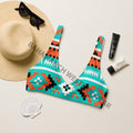 Baha Ranch Yeehaw Turquoise Orange Aztec Bikini Top by Baha Ranch Western Wear