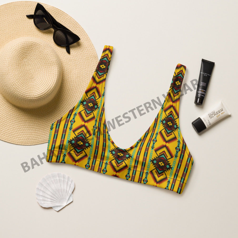 Baha Ranch Yeehaw Mustard Aztec Bikini Top by Baha Ranch Western Wear