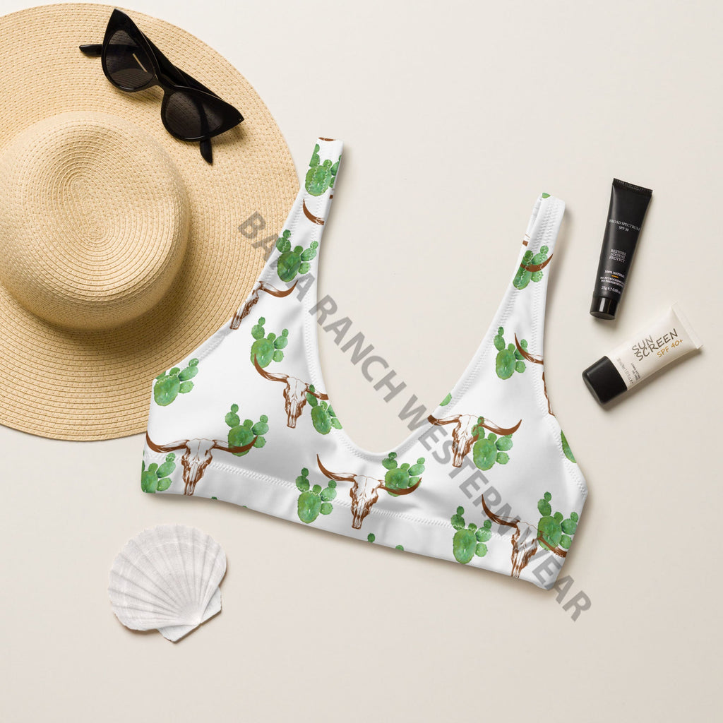 Yeehaw Cactus Bullhead Bikini Top by Baha Ranch Western Wear