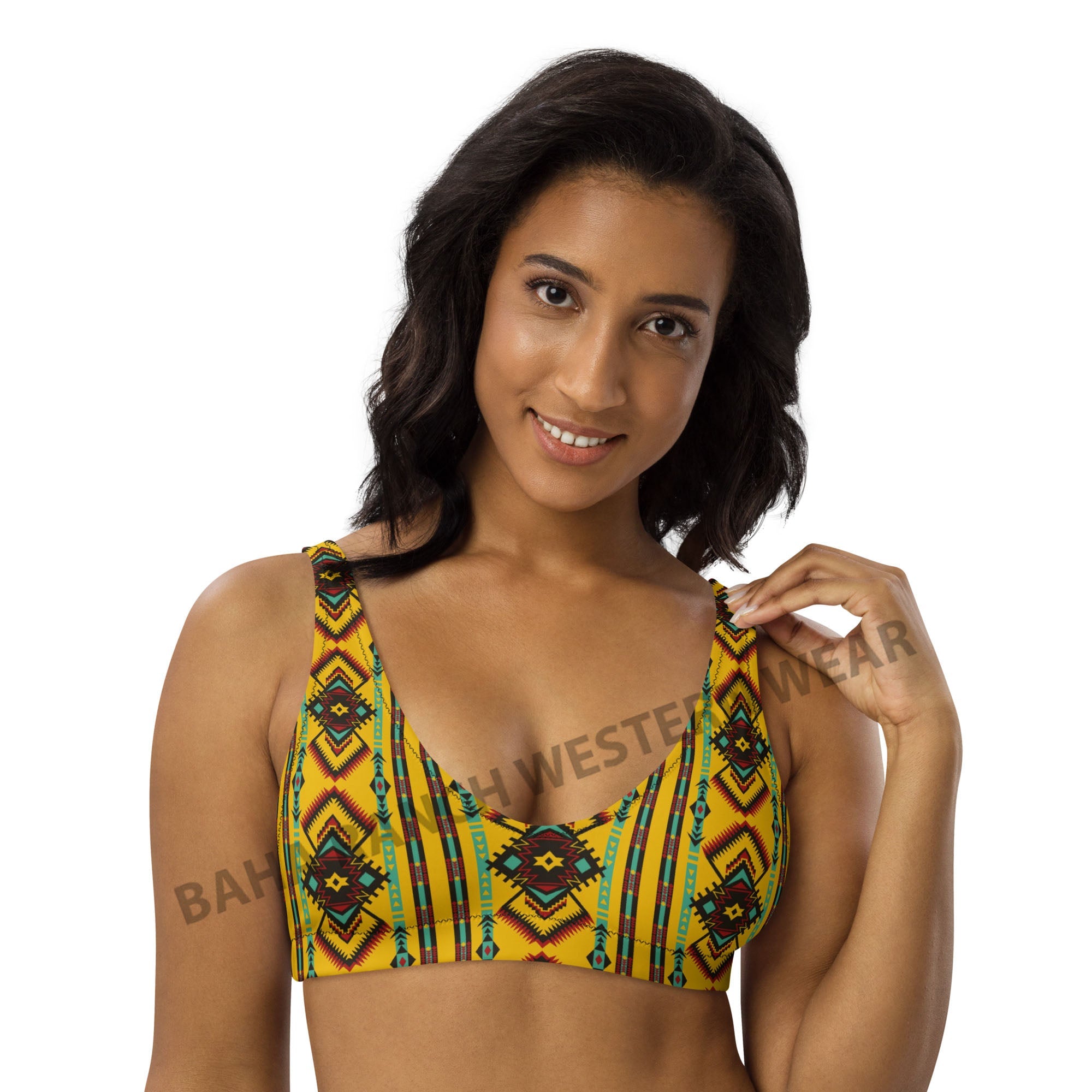 Baha Ranch Yeehaw Mustard Aztec Bikini Top by Baha Ranch Western Wear - product image 3