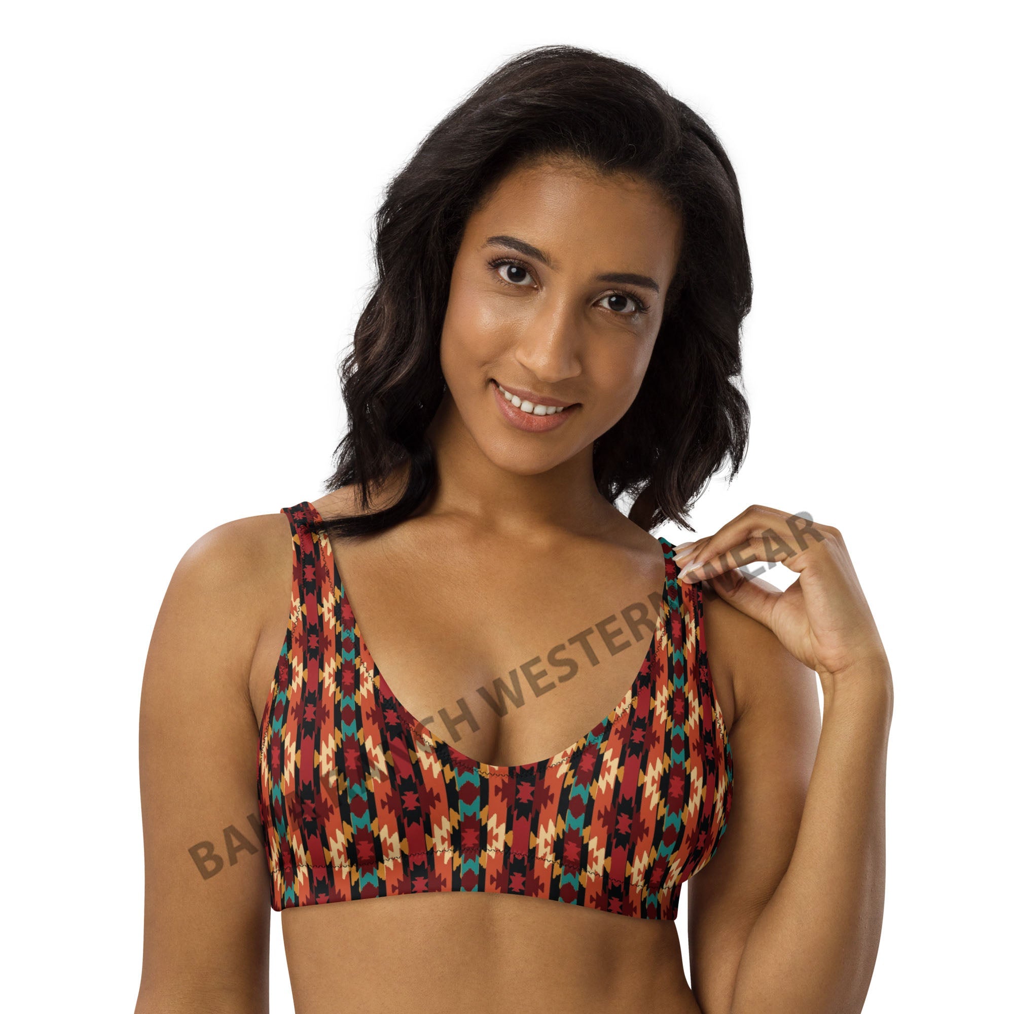 Baha Ranch Yeehaw Rust Aztec Bikini Top by Baha Ranch Western Wear - product image 3