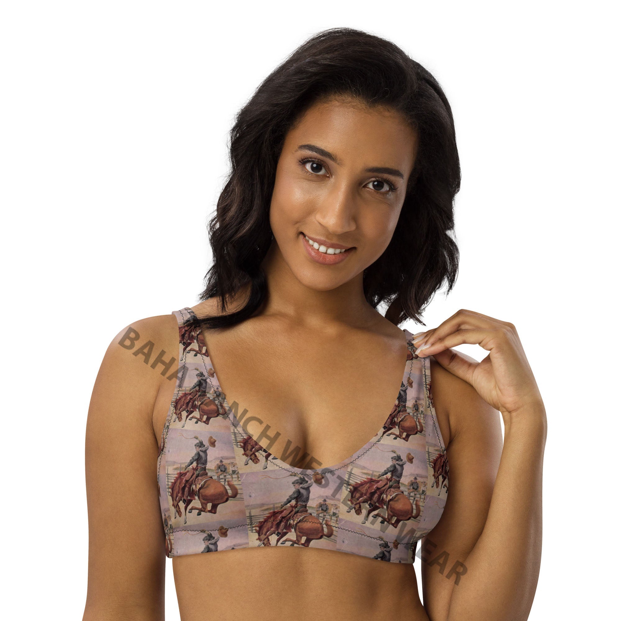 Baha Ranch Yeehaw Vintage Cowboy Bronc Bikini Top by Baha Ranch Western Wear - product image 3