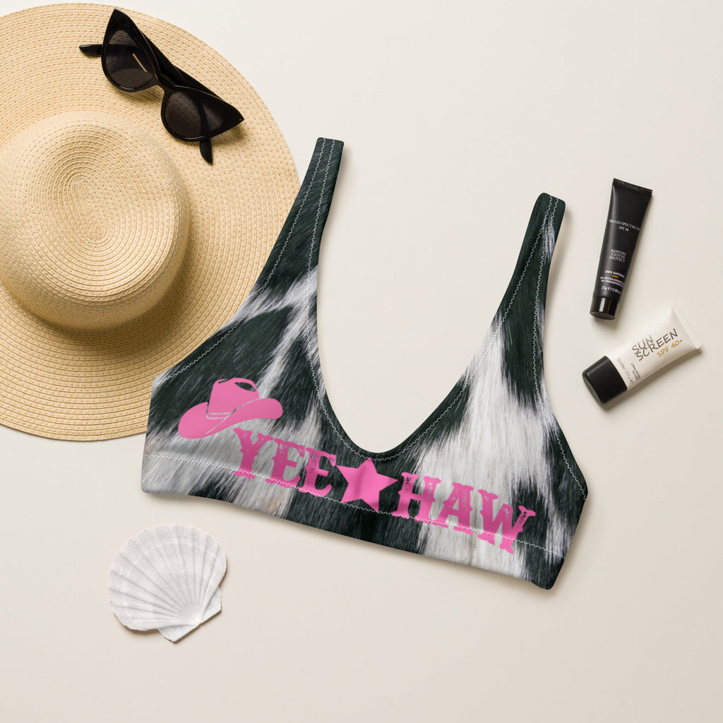 Baha Ranch Yeehaw Cow Print Bikini Top by Baha Ranch Western Wear