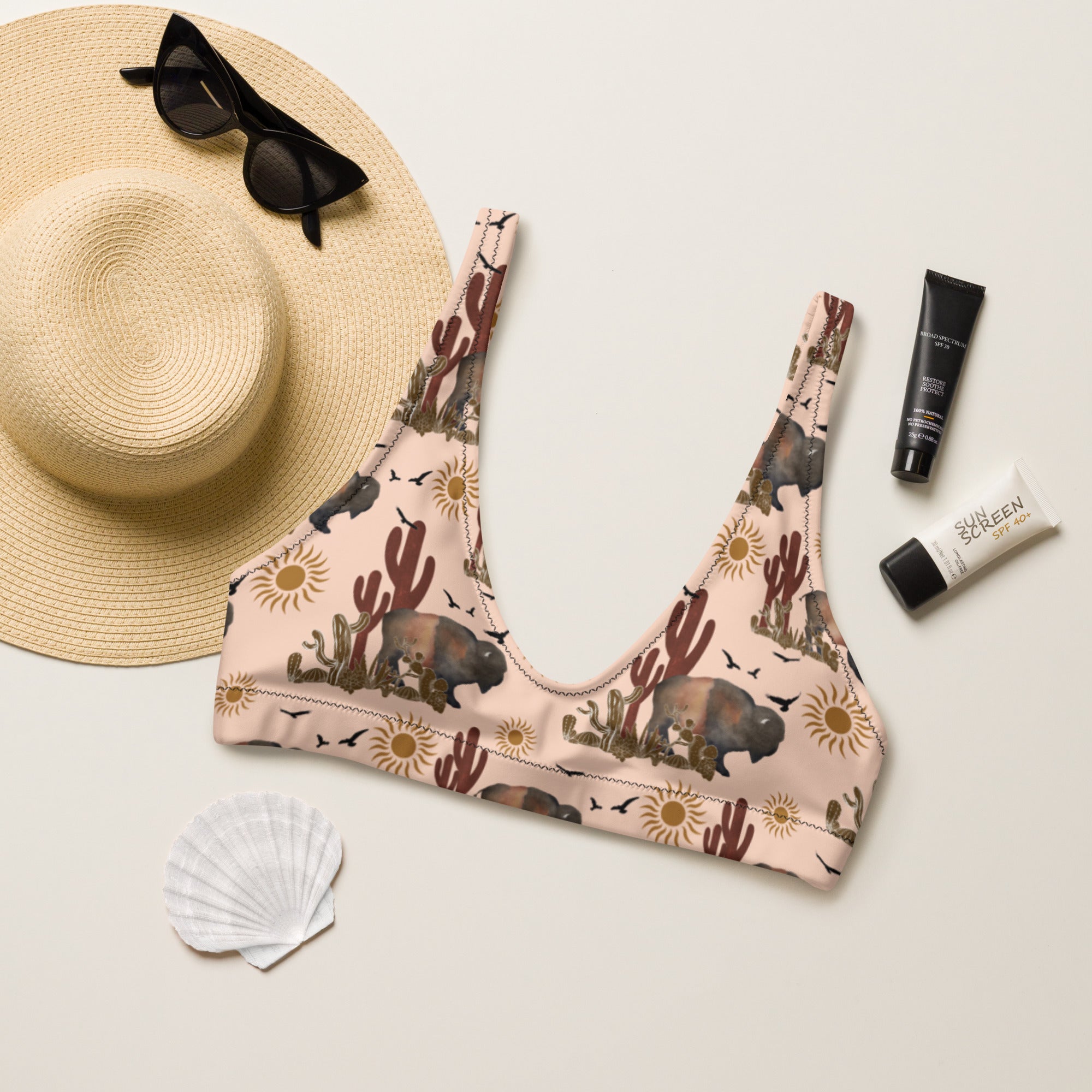 Baha Ranch Yeehaw Desert Bison Bikini Top by Baha Ranch Western Wear