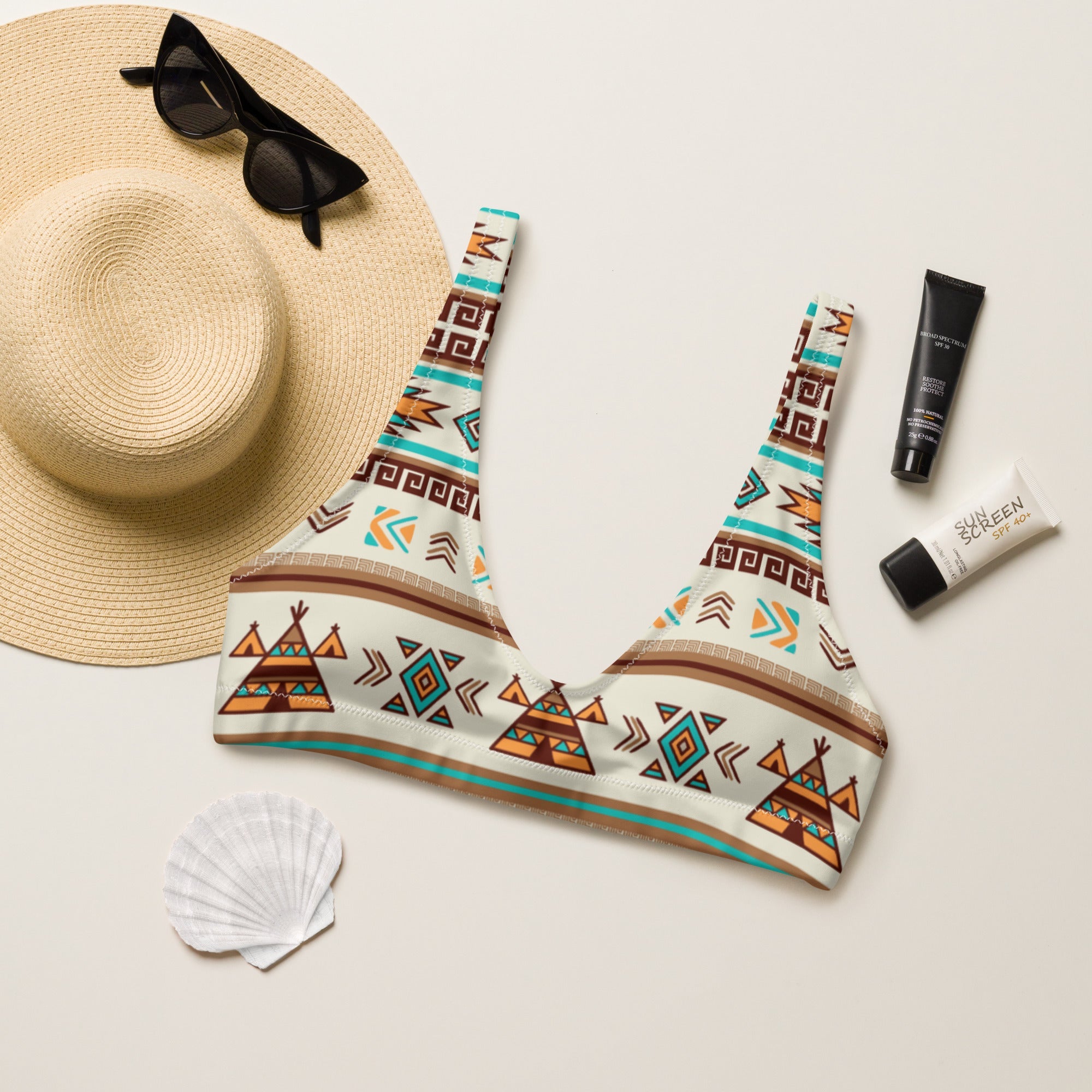 Baha Ranch Yeehaw Turquoise Teepee Bikini Top by Baha Ranch Western Wear