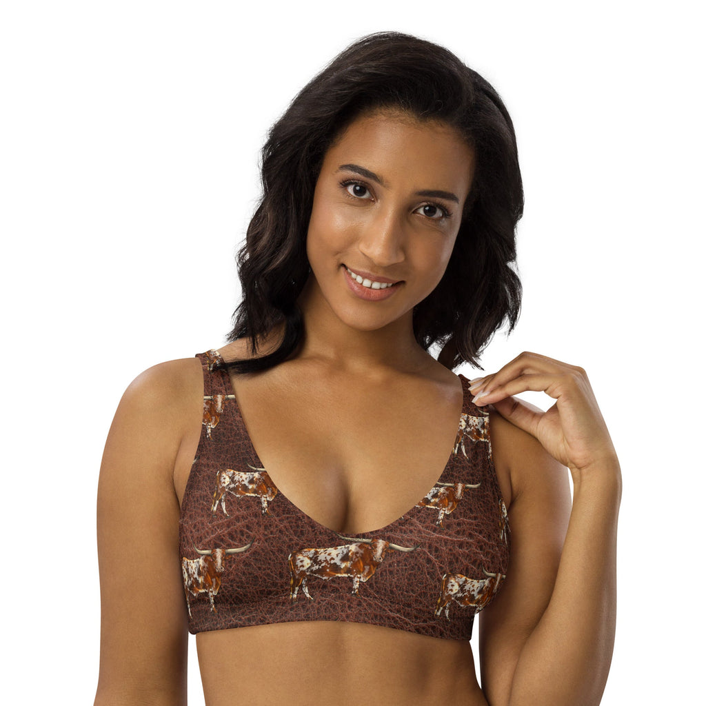 Baha Ranch Yeehaw Leather & Longhorns Bikini Top by Baha Ranch Western Wear - product image 3