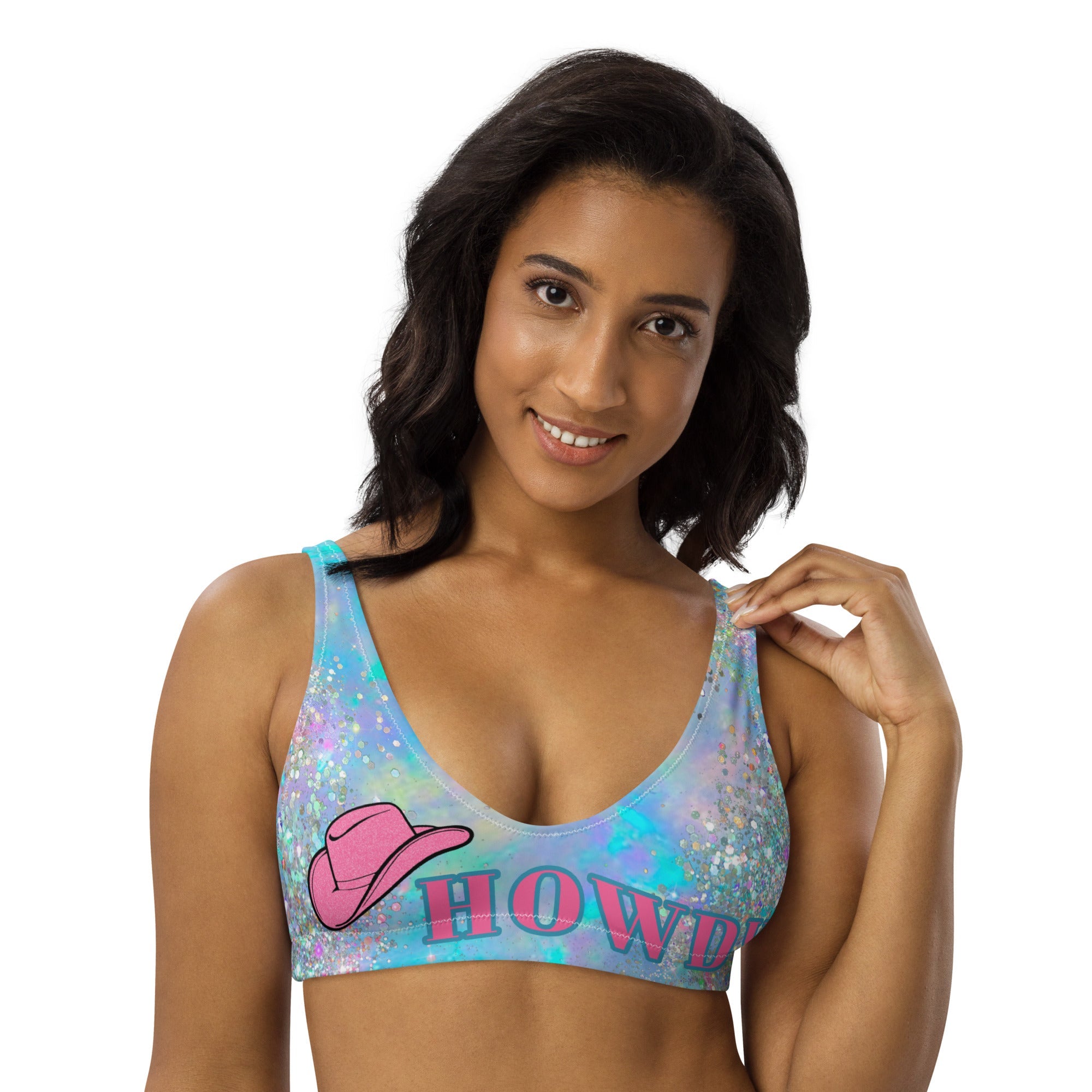 Baha Ranch Yeehaw Howdy Opal Glitter Bikini Top by Baha Ranch Western Wear - product image 4