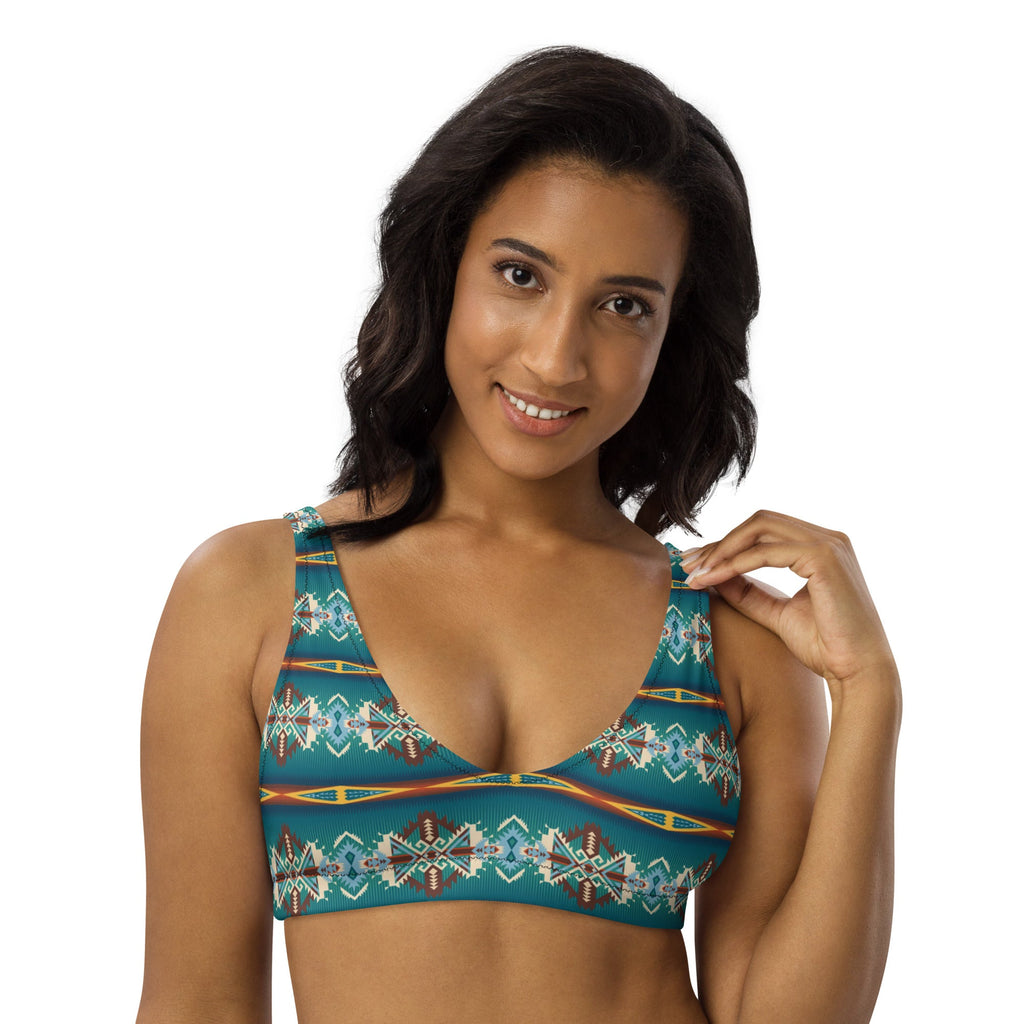 Baha Ranch Yeehaw Teal Aztec Blanket Print Bikini Top by Baha Ranch Western Wear - product image 3