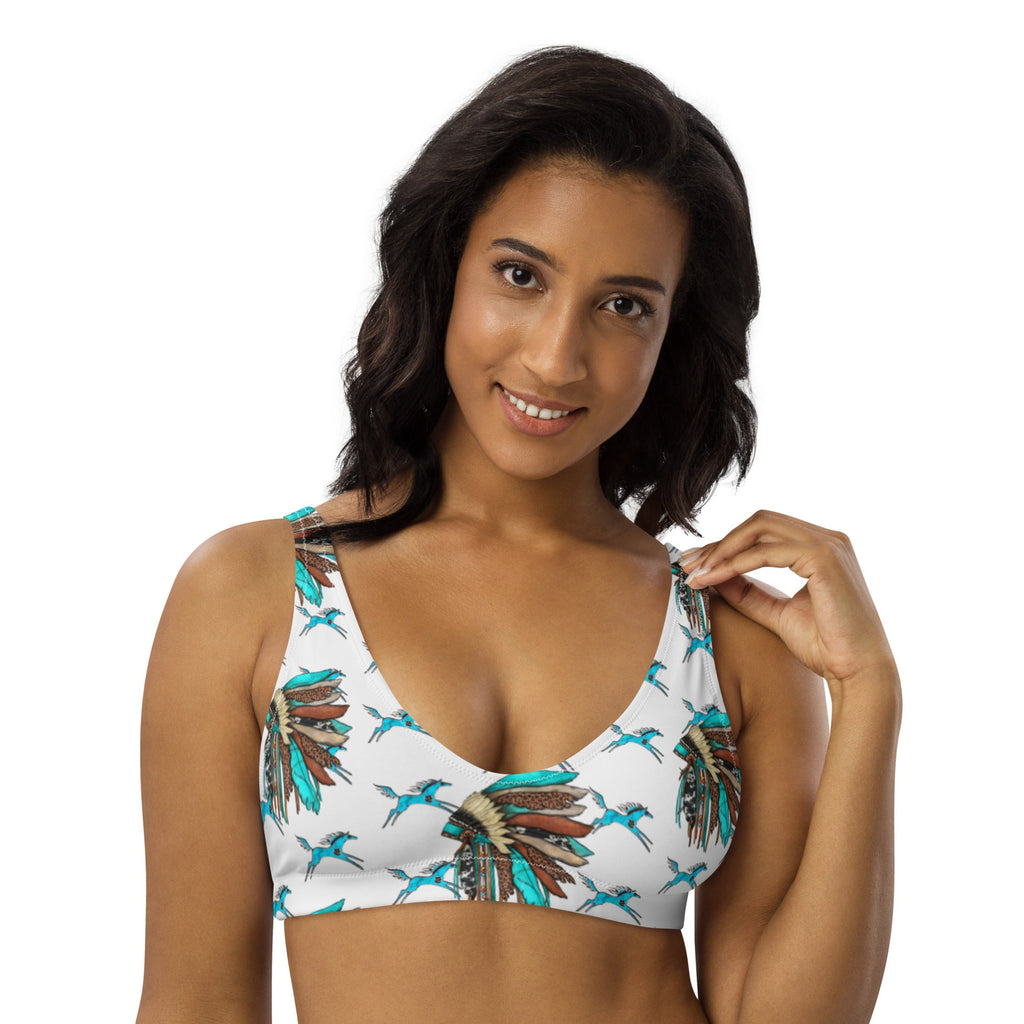 Baha Ranch Yeehaw Turquoise Running Horse Head Dress Bikini Top by Baha Ranch Western Wear - product image 4