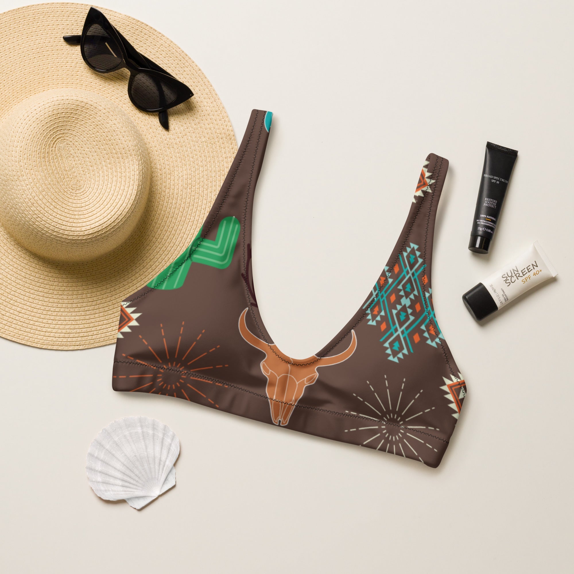 Baha Ranch Yeehaw Bullhead Cactus Bikini Top by Baha Ranch Western Wear