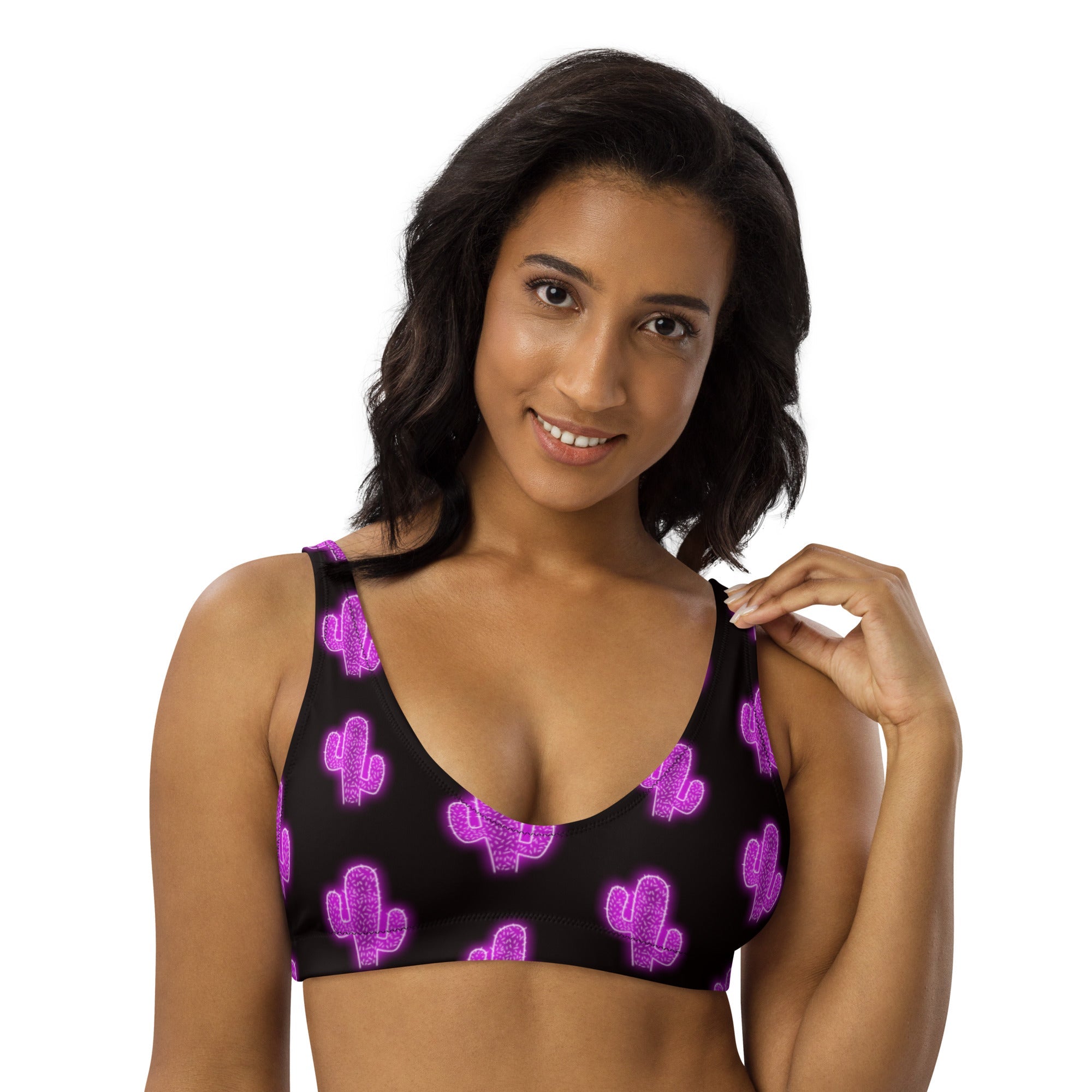 Baha Ranch Yeehaw Purple Neon Cactus Bikini Top by Baha Ranch Western Wear - product image 4