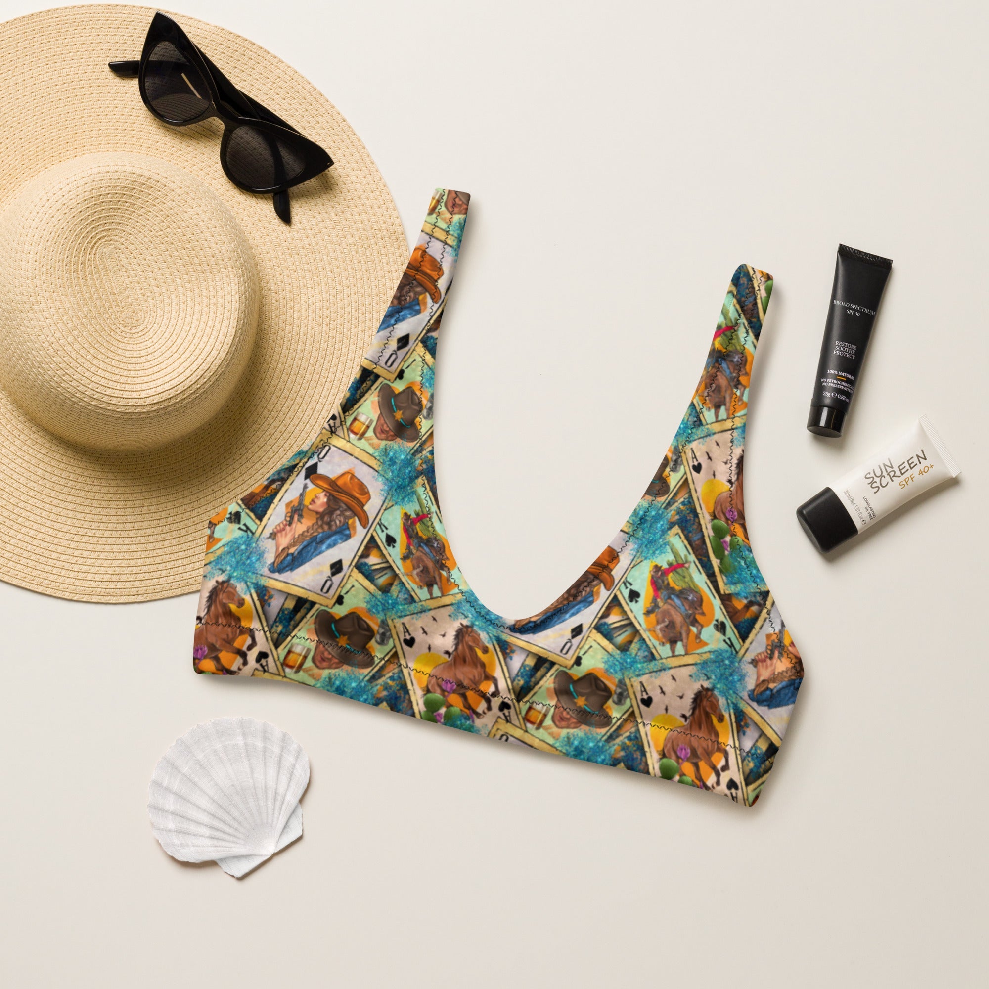 Baha Ranch Yeehaw Feelin' Lucky Cowgirl Bikini Top by Baha Ranch Western Wear