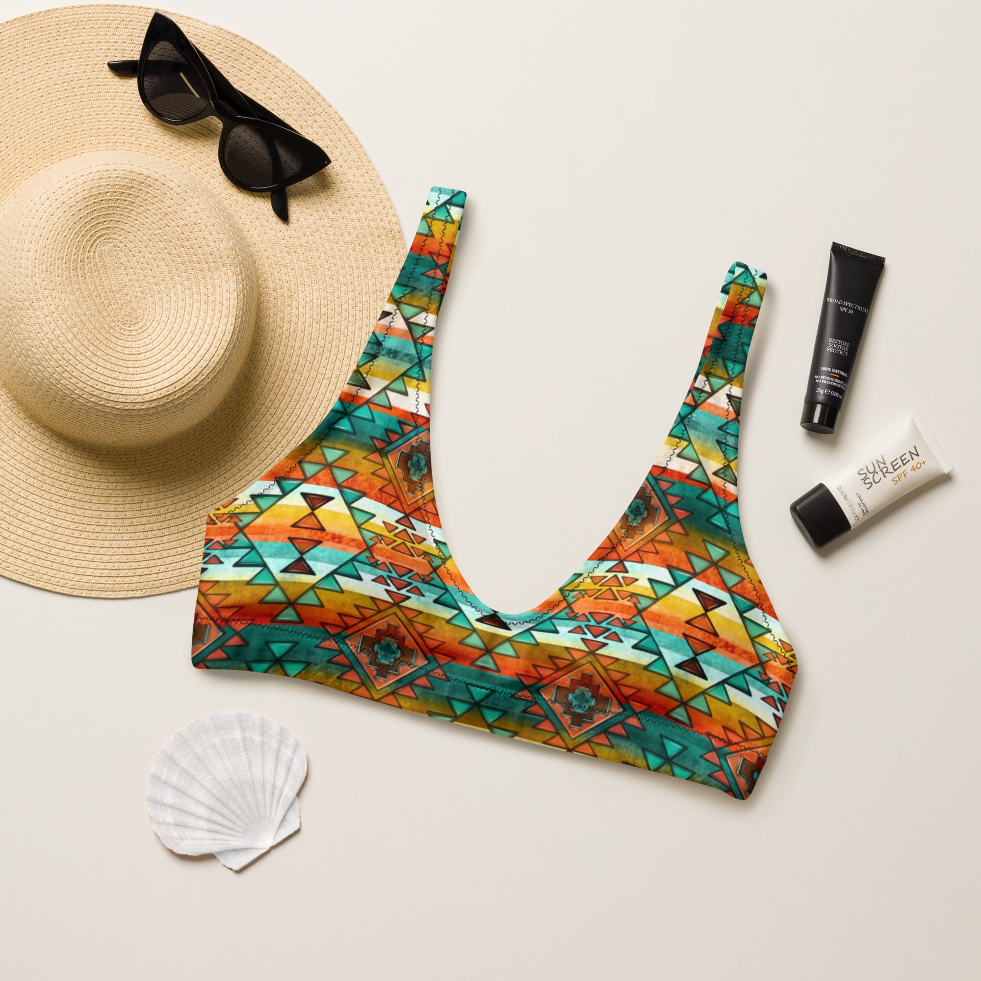 Baha Ranch Yeehaw Mustard Aztec Bikini Top by Baha Ranch Western Wear