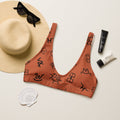Baha Ranch Yeehaw Brown Cattle Brands Bikini Top by Baha Ranch Western Wear