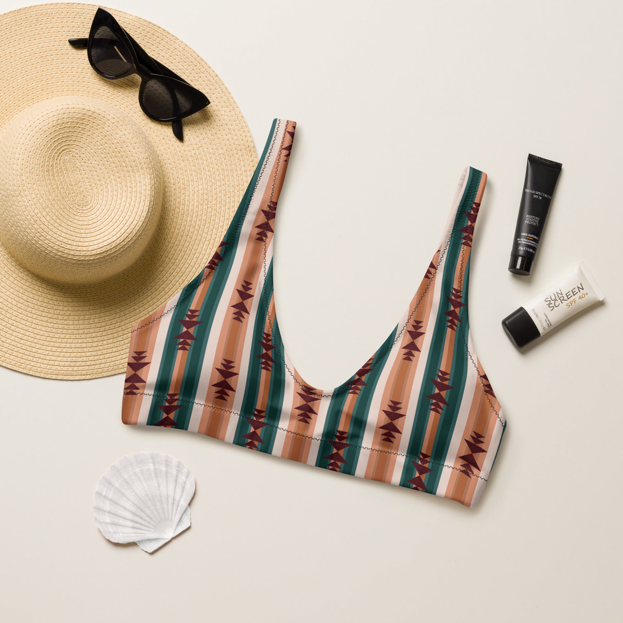 Baha Ranch Yeehaw Cocoa Aztec Bikini Top by Baha Ranch Western Wear