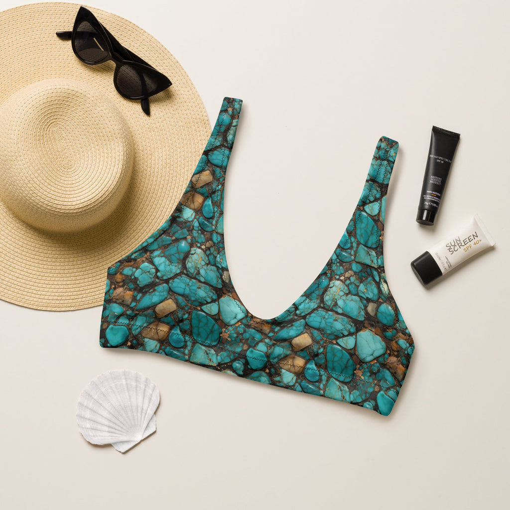 Baha Ranch Yeehaw All Turquoise Bikini Top by Baha Ranch Western Wear