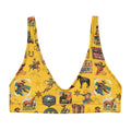 Baha Ranch Yeehaw Vintage Cowboy Collage Mustard Bikini Top by Baha Ranch Western Wear