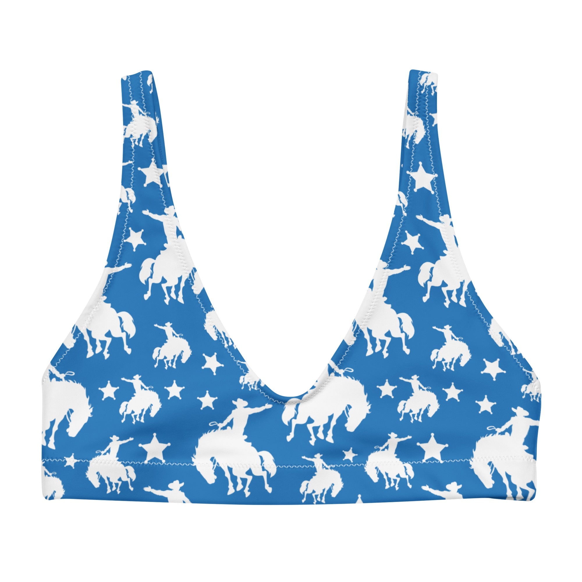 Baha Ranch Yeehaw Blue Rodeo Cowboy Bikini Top by Baha Ranch Western Wear