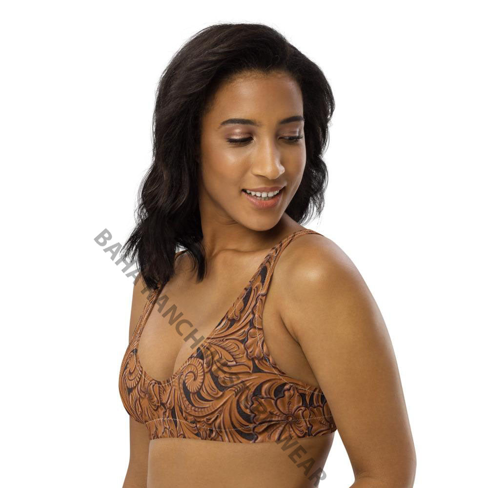 Yeehaw Tooled Leather Bikini Top by Baha Ranch Western Wear - product image 6