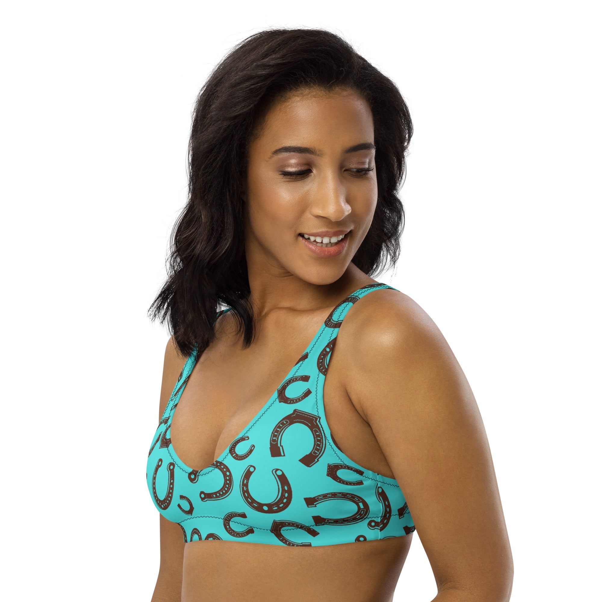 Baha Ranch Yeehaw Turquoise Horseshoe Bikini Top by Baha Ranch Western Wear - product image 3
