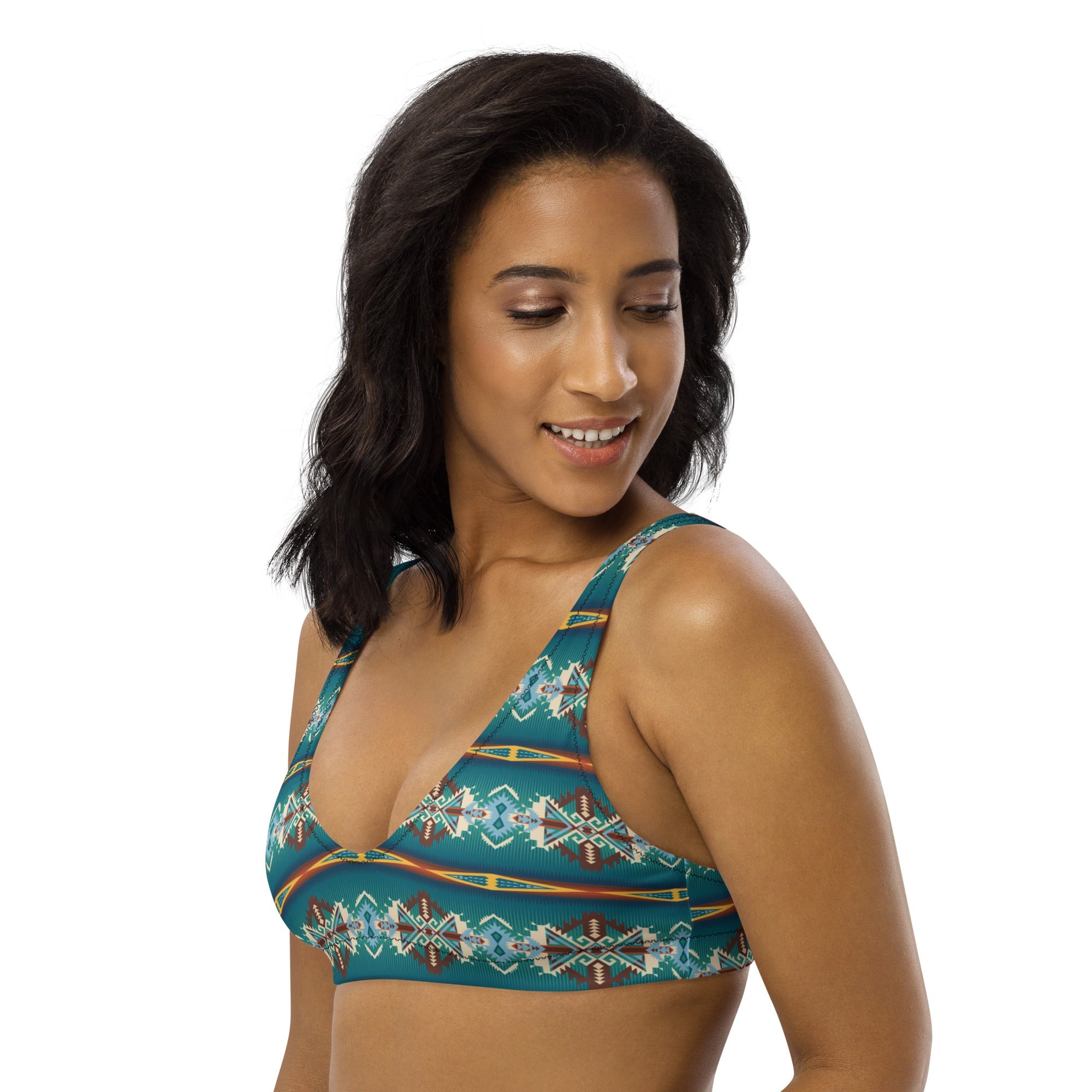 Baha Ranch Yeehaw Teal Aztec Blanket Print Bikini Top by Baha Ranch Western Wear - product image 6
