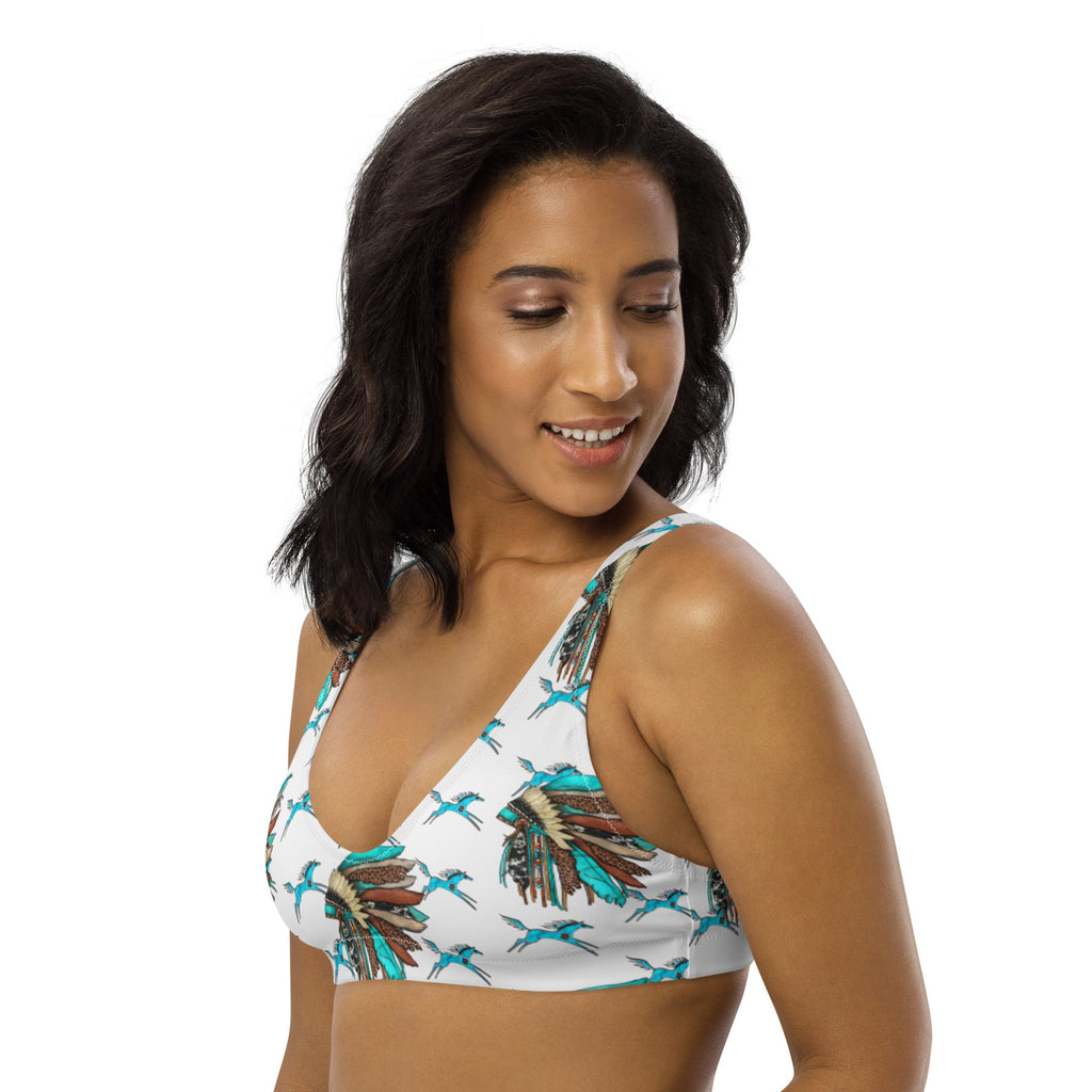 Baha Ranch Yeehaw Turquoise Running Horse Head Dress Bikini Top by Baha Ranch Western Wear - product image 2