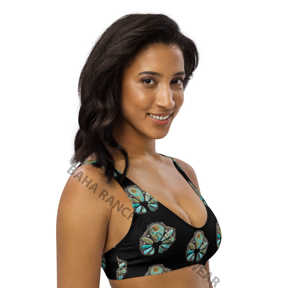 Yeehaw Black Turquoise Naja Bikini Top by Baha Ranch Western Wear - product image 4