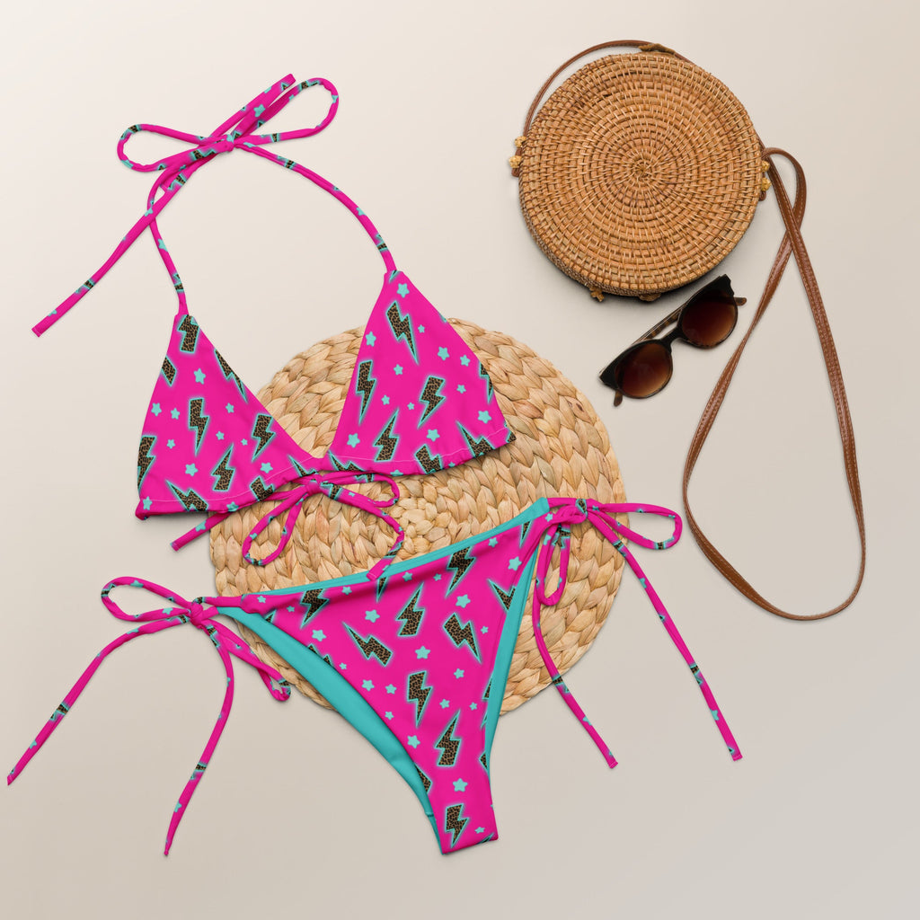 Baha Ranch Yeehaw Leopard Lightning String Bikini by Baha Ranch Western Wear