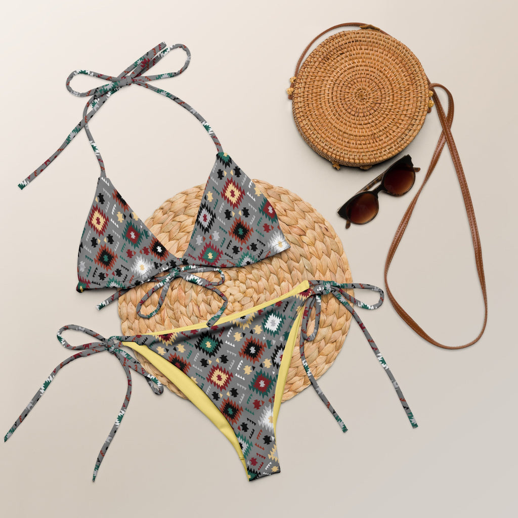Baha Ranch Yeehaw Gray Aztec String Bikini by Baha Ranch Western Wear