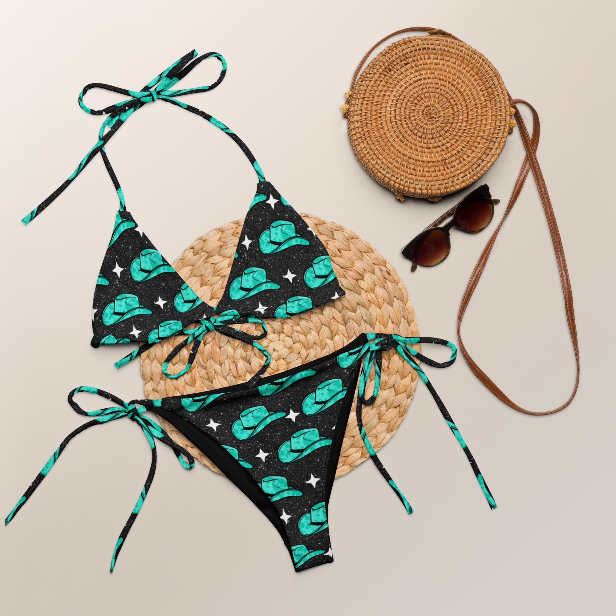 Baha Ranch Yeehaw Turquoise Hat String Bikini by Baha Ranch Western Wear