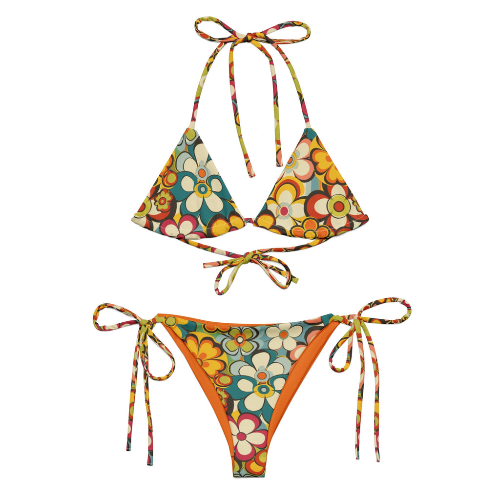 Baha Ranch Yeehaw Woodstock Retro Floral String Bikini by Baha Ranch Western Wear