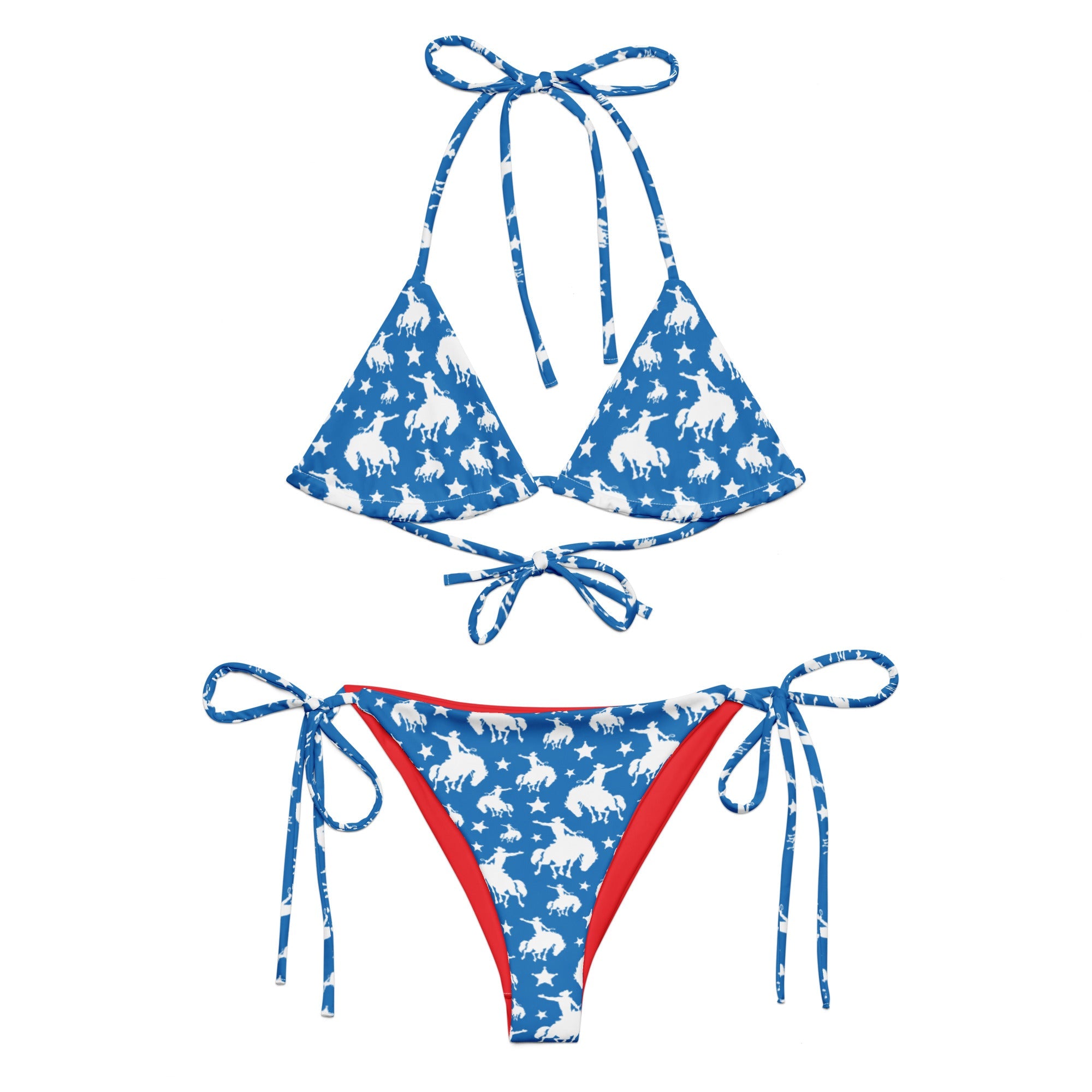 Baha Ranch Yeehaw Blue Rodeo Cowboy String Bikini by Baha Ranch Western Wear
