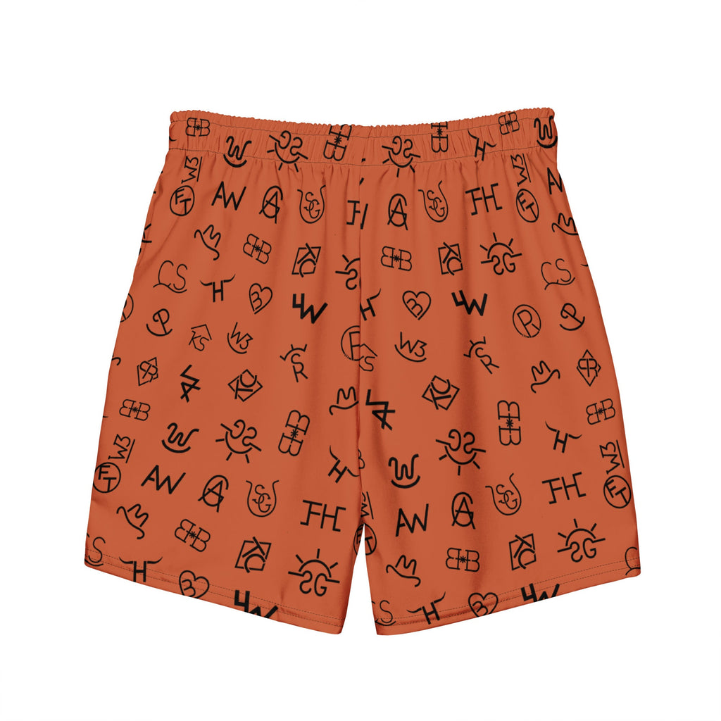 Baha Ranch Yeehaw Brown Cattle Brands Men's Swim Trunks by Baha Ranch Western Wear - product image 4