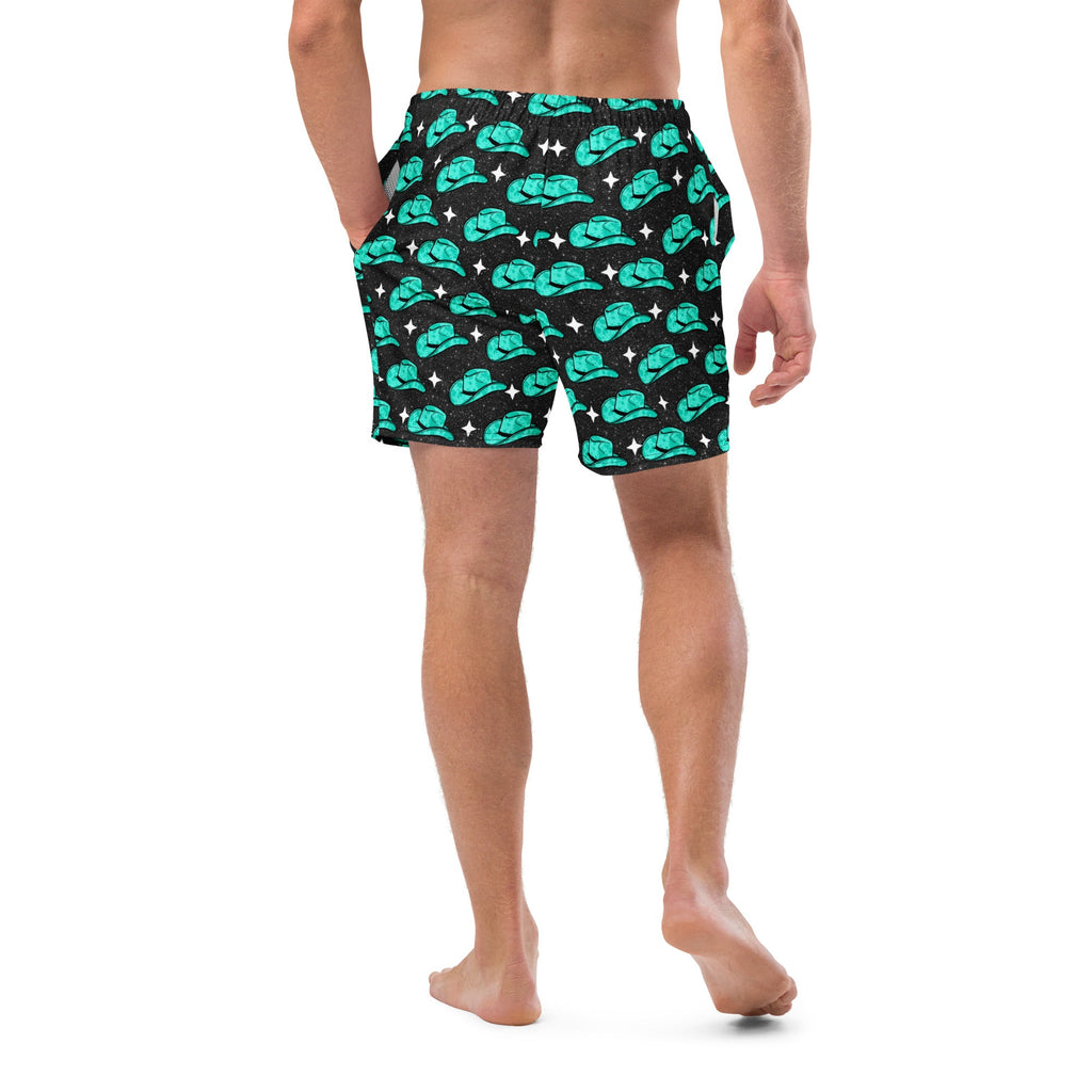 Baha Ranch Yeehaw Turquoise Hat Men's Swim Trunks by Baha Ranch Western Wear - product image 4