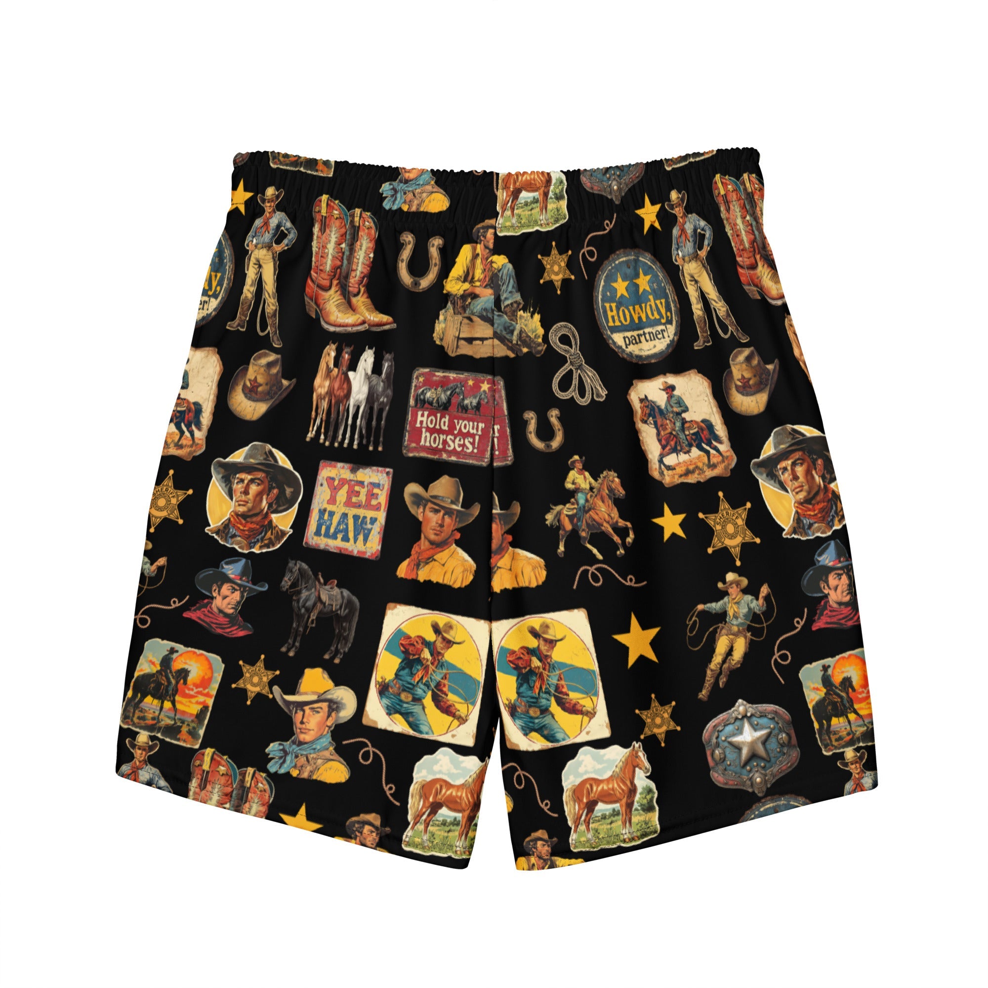 Baha Ranch YEEHAW Vintage Cowboy Collage Western Swim Trunks Shorts by Baha Ranch Western Wear - product image 6
