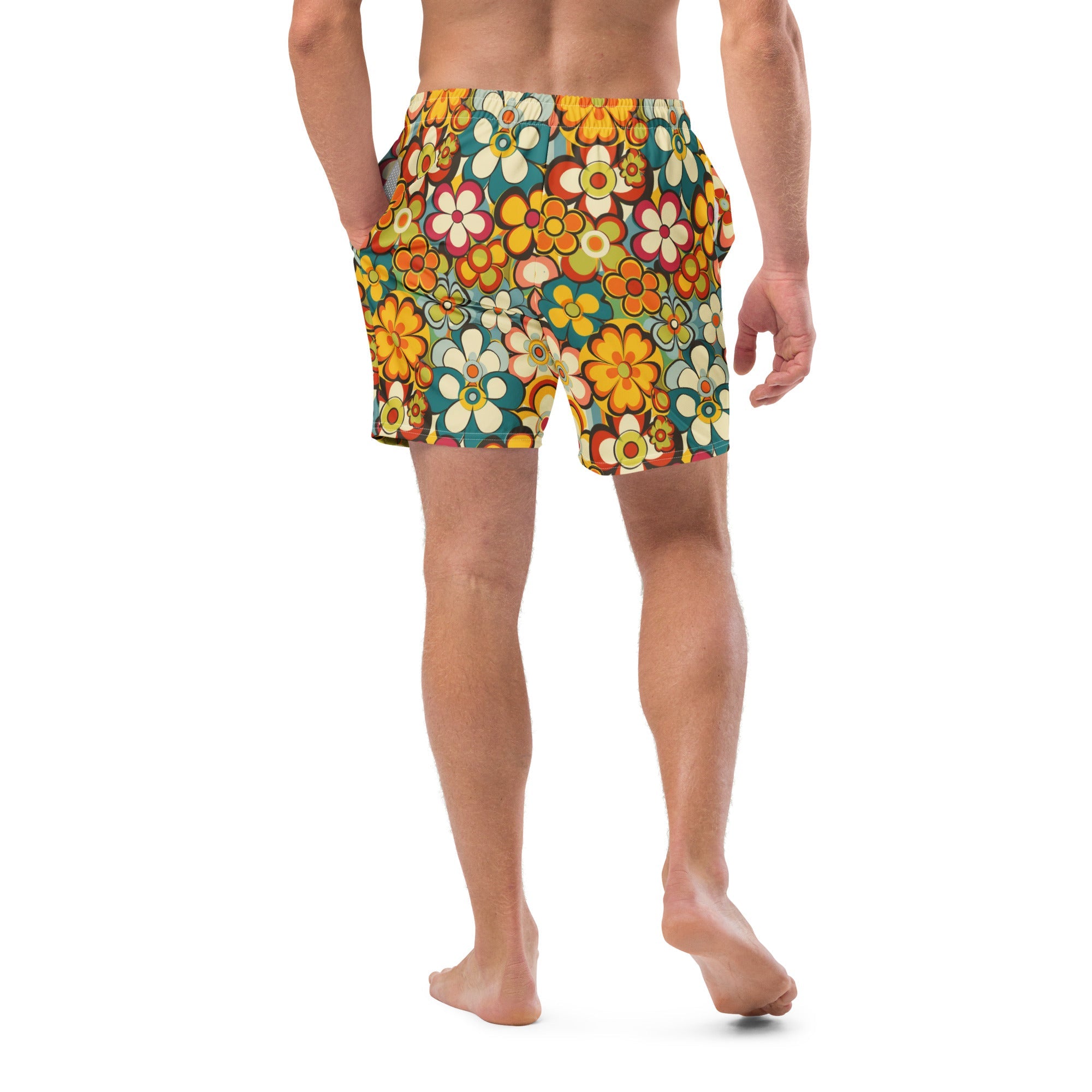 Baha Ranch Yeehaw Woodstock Retro Floral Men's Swim Trunks by Baha Ranch Western Wear - product image 2
