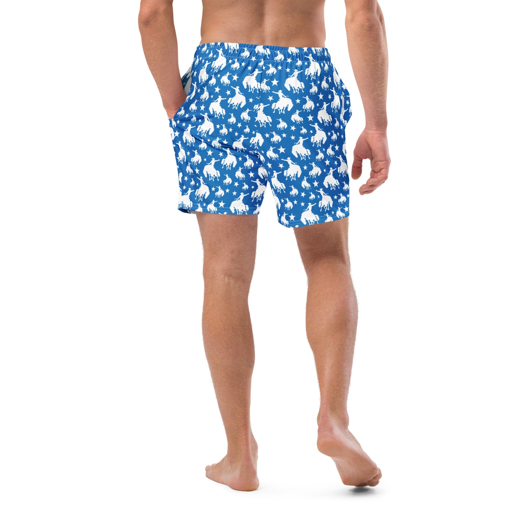 Baha Ranch Yeehaw Blue Rodeo Cowboy Men's Swim Trunks by Baha Ranch Western Wear - product image 2