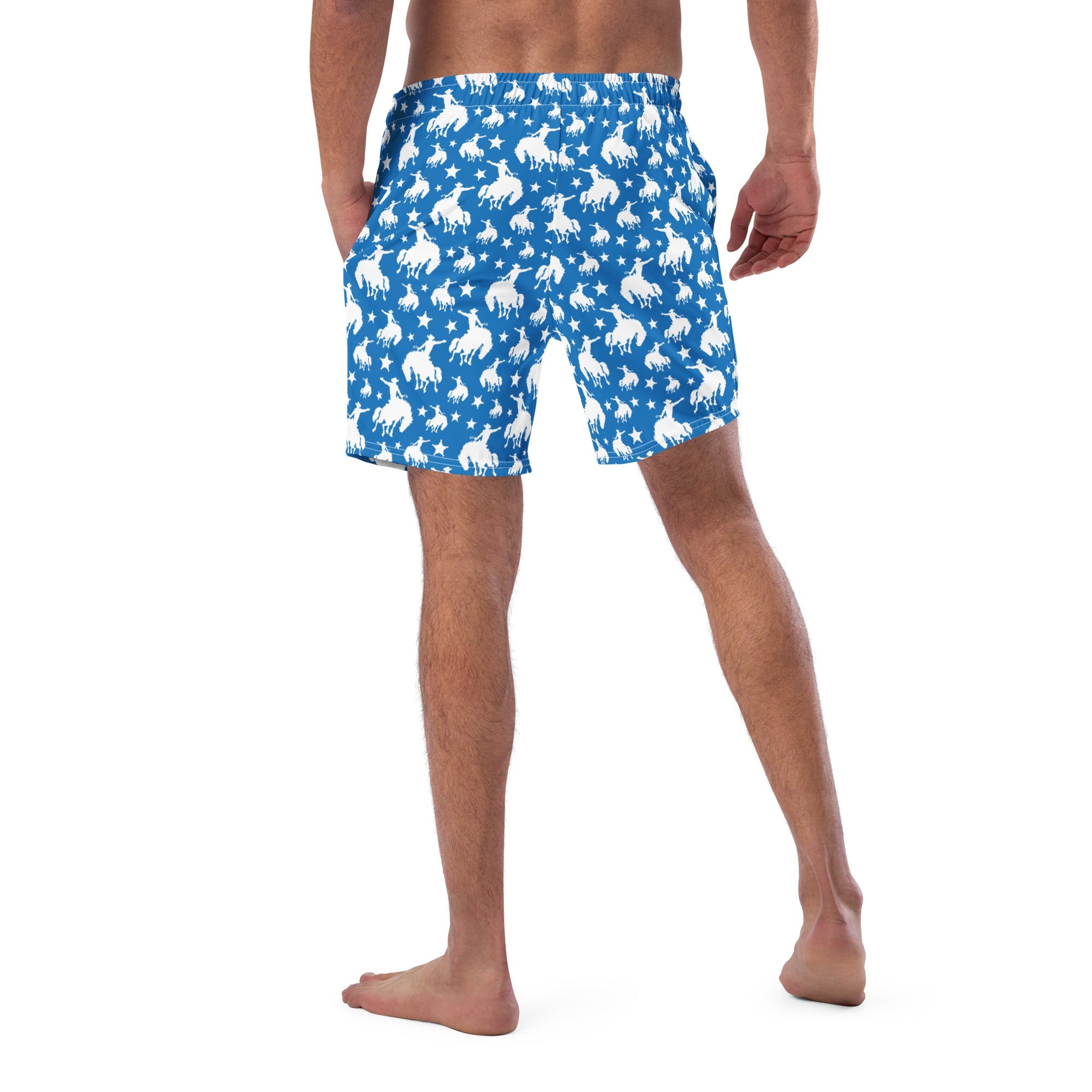 Baha Ranch Yeehaw Blue Rodeo Cowboy Men's Swim Trunks by Baha Ranch Western Wear - product image 3