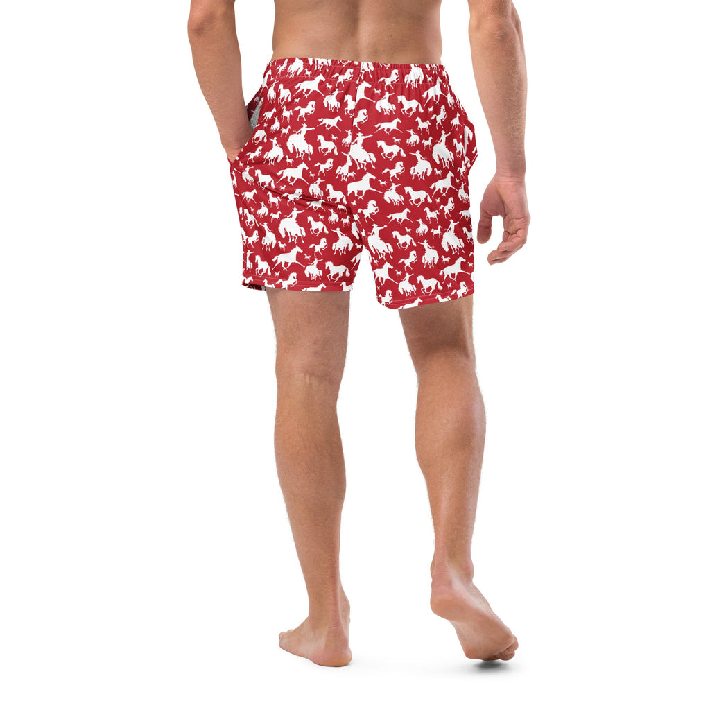 Baha Ranch Yeehaw Red Rodeo Cowboy Men's Swim Trunks by Baha Ranch Western Wear - product image 2