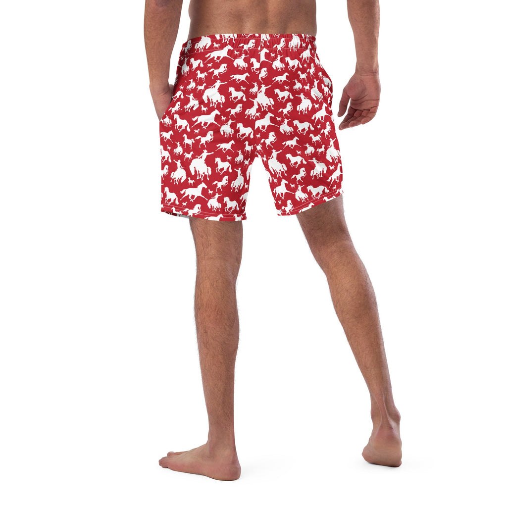 Baha Ranch Yeehaw Red Rodeo Cowboy Men's Swim Trunks by Baha Ranch Western Wear - product image 3