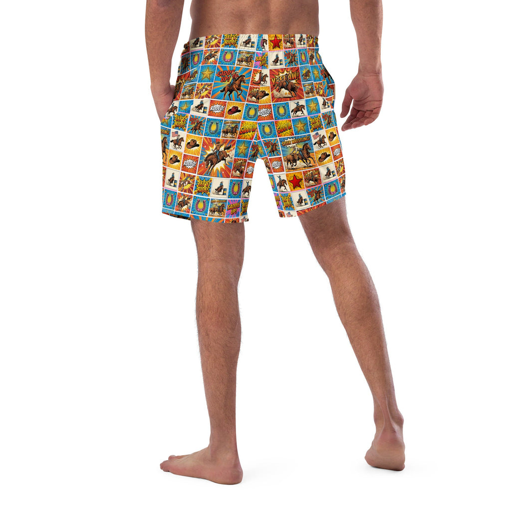 Baha Ranch Yeehaw Comic Corral Rodeo Swim Trunks by Baha Ranch Western Wear - product image 5