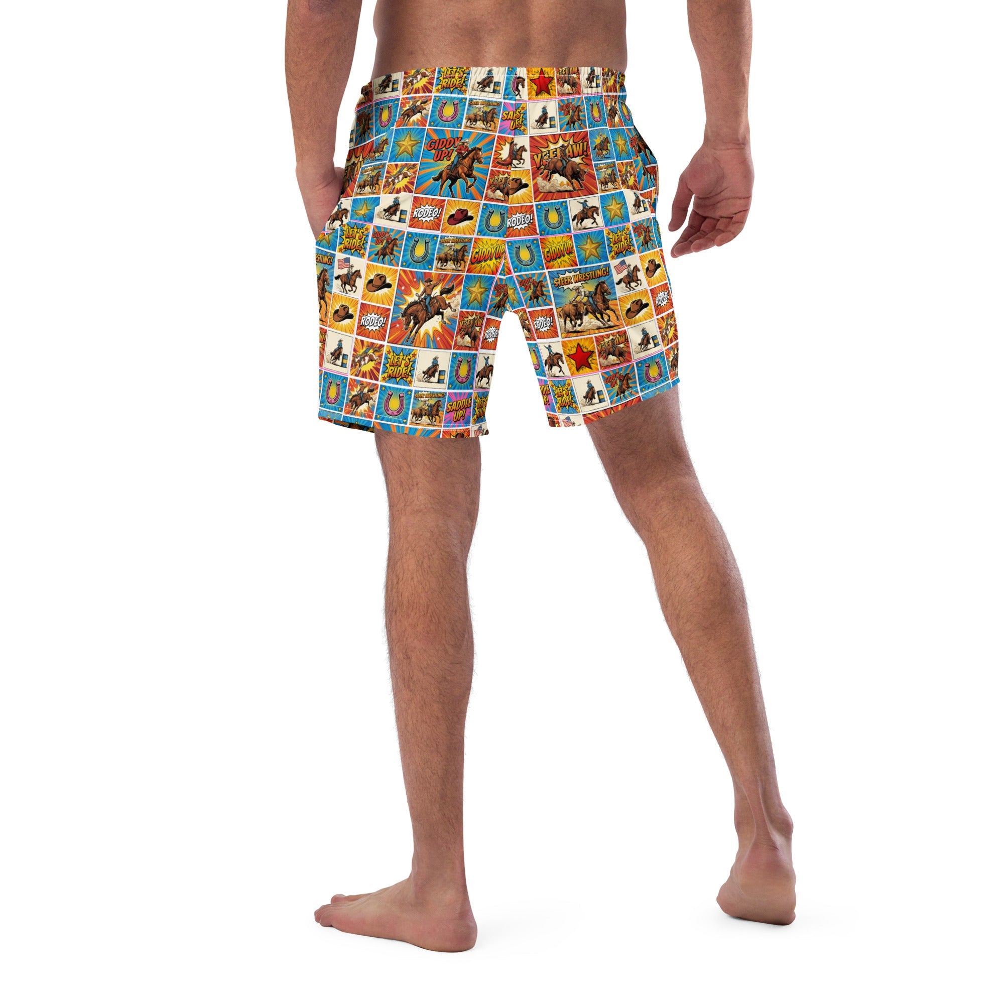 Baha Ranch Yeehaw Comic Corral Rodeo Swim Trunks by Baha Ranch Western Wear - product image 5