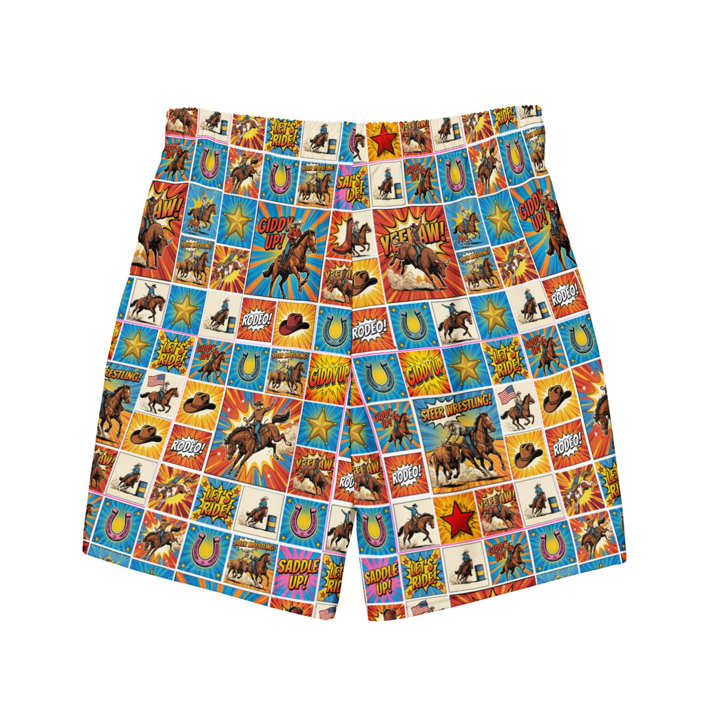 Baha Ranch Yeehaw Comic Corral Rodeo Swim Trunks by Baha Ranch Western Wear - product image 6