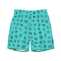 Baha Ranch Yeehaw Turquoise Cattle Brands Men's Swim Trunks by Baha Ranch Western Wear