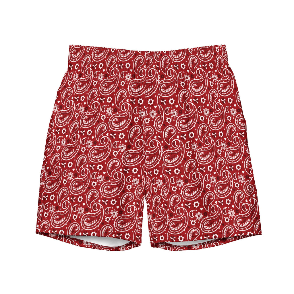 Baha Ranch Yeehaw Red Bandana Men's Swim Trunks by Baha Ranch Western Wear