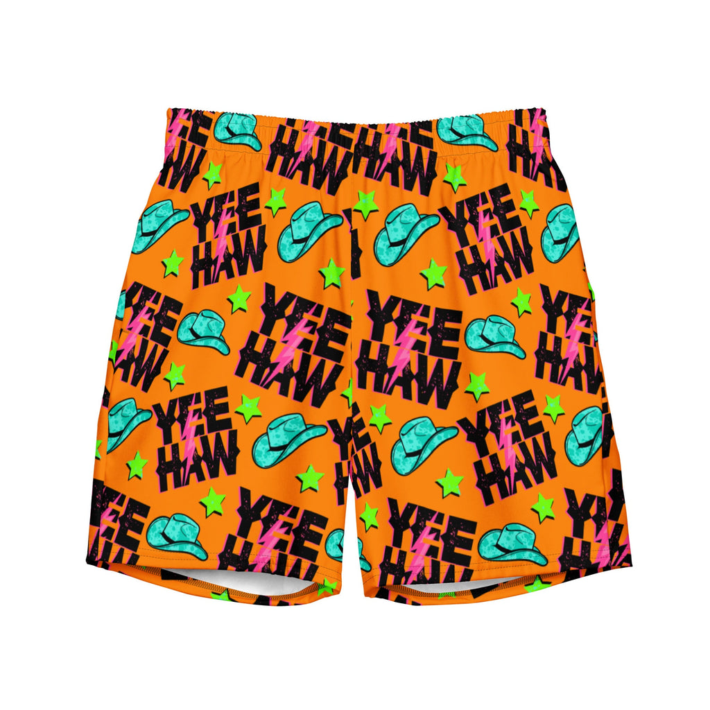 Baha Ranch Yeehaw Orange Men's Swim Trunks by Baha Ranch Western Wear